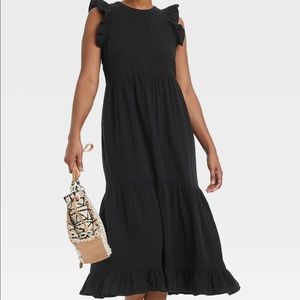 Universal Thread flutter sleeve tier dress